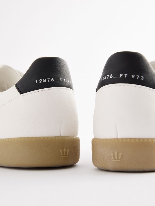 MUCHU8646 White T-Bar Low Trainers - Image 4